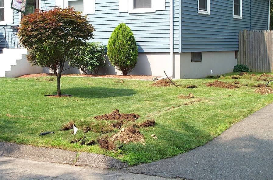 During installation Fairview Lawn and Sprinkler do their best to do as little as damage as possible to any existing lawn, grass, or property.